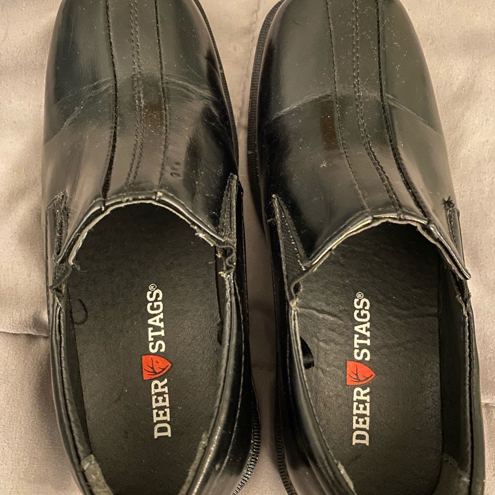 Deer Stags Youth Black Dress Shoes